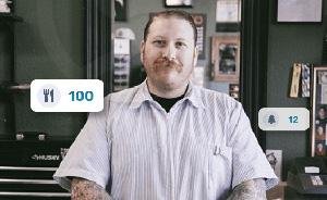 Barber serving a customer